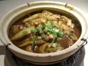 "Diced chicken, salted fish, and eggplant in casserole", actually served 
in a clay pot accompanied with rice.  Very good, with exactly the ratio of 
ingredients I was hoping for (mostly eggplant, a little diced chicken, and 
the rare, impossible-to-spot tiny salty bursts of fish), all cooked in a 
tasty sauce.

